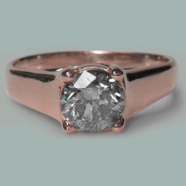 1.50 karaat ronde briljante diamanten solitaire ring rosé goud