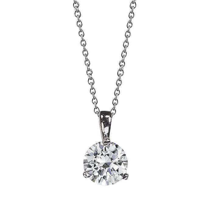 1.50 ronde diamanten halsketting hanger wit goud 14K - harrychadent.nl