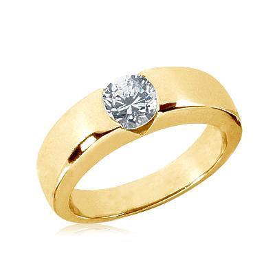 1,50 Ct. Ronde Echt Diamant Solitaire Verlovingsring Geel Goud Nieuw