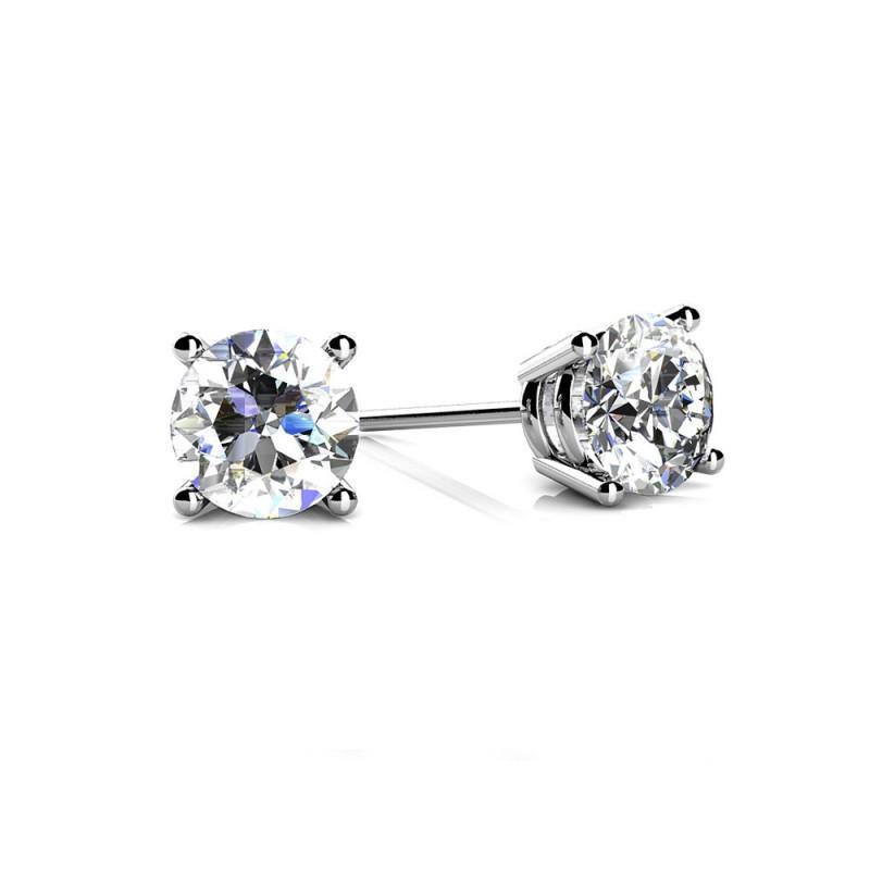 1,50 Karaat Echt Diamanten Oorknopjes 14K Damessieraden Van Wit Goud