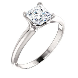 1,50 Karaat Prinses Echt Diamanten Solitaire Ring Wit Goud 14K Sieraden Nieuw