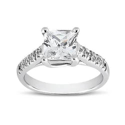 1,50 Karaat Prinses & Ronde Echt Diamanten Ring Met Accenten Wit Goud 14K