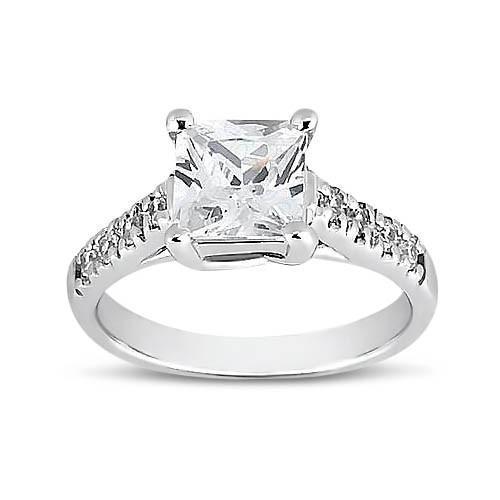 1,50 Karaat Prinses & Ronde Echt Diamanten Ring Met Accenten Wit Goud 14K