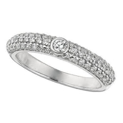 1,50 Karaat Ronde Briljante Echt Diamanten Band Wit Goud 14K Sieraden