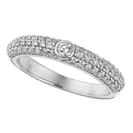 1,50 Karaat Ronde Briljante Echt Diamanten Band Wit Goud 14K Sieraden