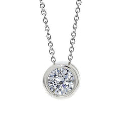 1,50 Karaat Ronde Geslepen Echt Diamanten Hanger Ketting Wit Goud 14K