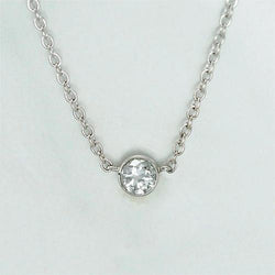 1,50 Karaat Solitaire Bezel Set Echt Diamanten Hanger Ketting Goud Wit