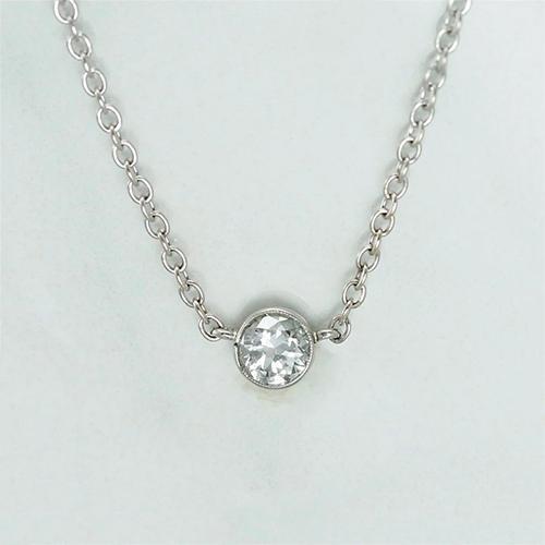 1,50 Karaat Solitaire Bezel Set Echt Diamanten Hanger Ketting Goud Wit