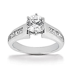 1,50 Karaat Sprankelende Ronde Echt Diamanten Ring Met Accenten
