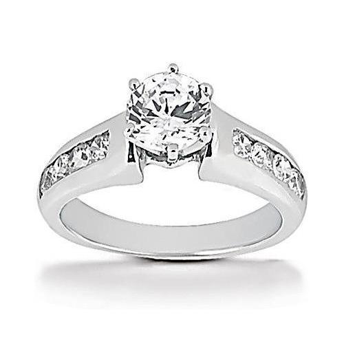 1,50 Karaat Sprankelende Ronde Echt Diamanten Ring Met Accenten