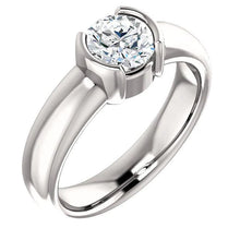 Afbeelding in Gallery-weergave laden, 1,50 ct. Fonkelende Ronde Echt Diamanten Halve Ring Solitaire Ring
