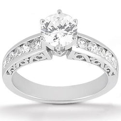 1.51 karaat dames diamanten verlovingsring met accenten Nieuw