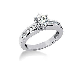1.51 karaat ronde diamanten verlovingsring met accenten wit goud Nieuw