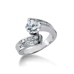 1,51 Ct. Echt Diamanten Solitaire Ring Met Accenten