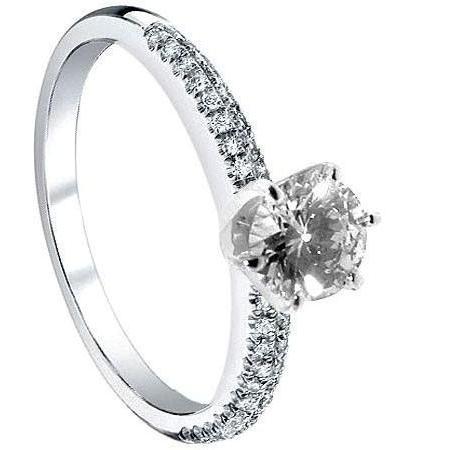 1,51 Karaat Echt Diamanten Verlovingsring Solitaire Met Accenten
