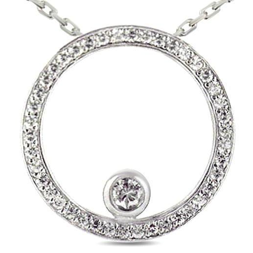 1,54 Ct. Echt Diamanten Hanger Met Ronde Geslepen Diamanten Omlijsting