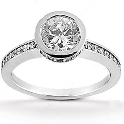 1,55 Ct. Verborgen Halo Echt Diamonds Vrouwen Verlovingsring Met Accenten