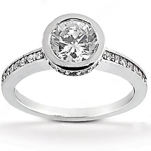 1,55 Ct. Verborgen Halo Echt Diamonds Vrouwen Verlovingsring Met Accenten