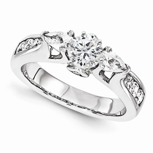 1.58 karaat diamanten verlovingsring Fancy drie stenen stijl witgoud - harrychadent.nl