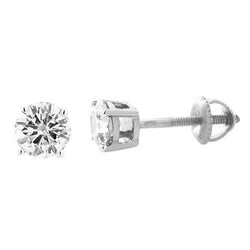 1,5 Karaat Ronde Echt Diamanten Dames Oorknopjes Wit Goud 14K