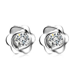 1,5 Karaat Ronde Geslepen Echt Diamanten Damesoorbel Paar Wit Goud 14K