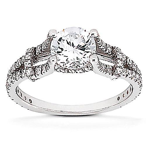 1,61 Ct. Echt Diamond Solitaire Met Accenten Ring Nieuwe Sieraden