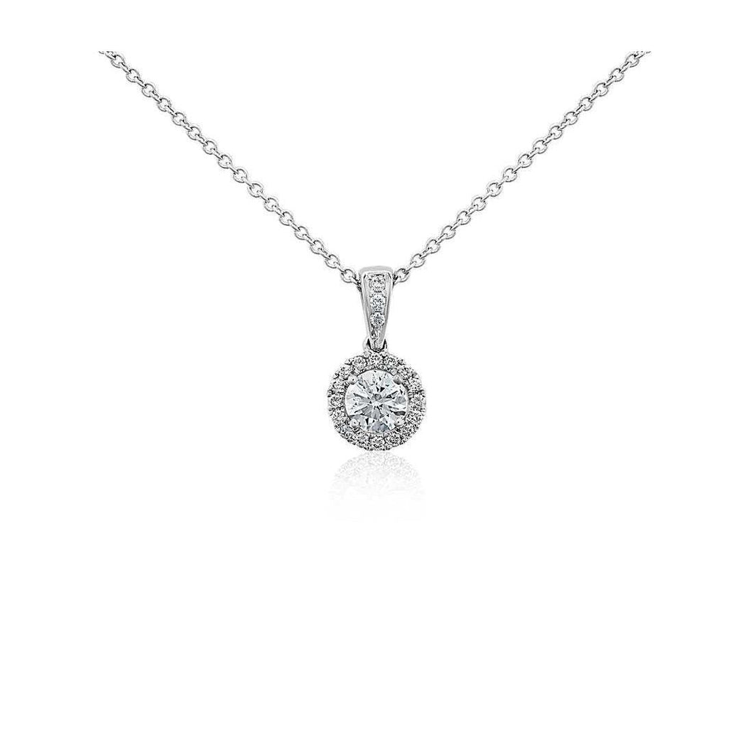 1,69 Karaat Ronde Geslepen Echt Diamanten Hanger Ketting Nieuw Wit Goud 14K