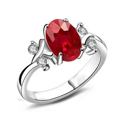 1.70 karaat rode robijn met diamanten Ring Fancy sieraden 14K Prong Set