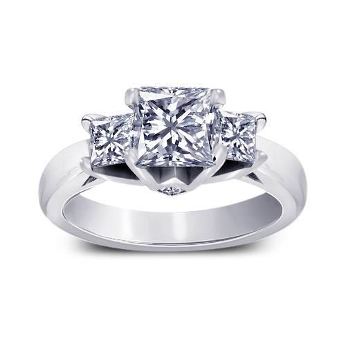 1,70 Karaat Drie Stenen Stijl Prinses Echt Diamanten Jubileum Ring Nieuw