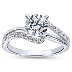 1,70 Karaat Sprankelende Echt Diamanten Ring Met Accenten 14K Witgoud Nieuw