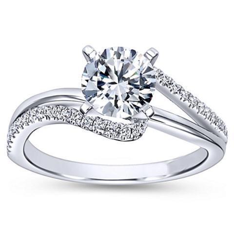1,70 Karaat Sprankelende Echt Diamanten Ring Met Accenten 14K Witgoud Nieuw