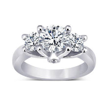 Afbeelding in Gallery-weergave laden, 1,71 Ct. Ronde Echt Diamanten 3 Stenen Jubileumring Witgouden Sieraden
