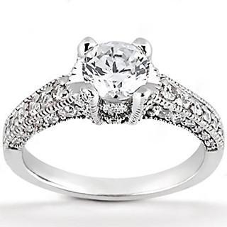 1,71 Ct Echt Diamanten Solitaire Met Accenten Gouden Verlovingsring
