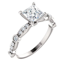 1.75 karaat prinses & ronde briljante diamanten trouwring