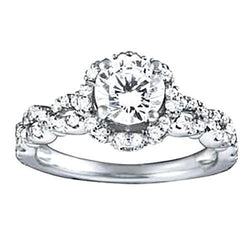 1,75 Karaat Ronde Halo Echt Diamanten Verlovingsring Wit Goud 14K