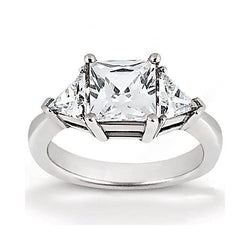 1,75 ct. Prinses Geslepen Echt Diamanten Ring Met Drie Stenen