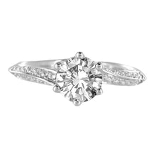 Afbeelding in Gallery-weergave laden, 1,76 Karaat Ronde Echt Diamanten Solitaire Met Accenten Verlovingsring
