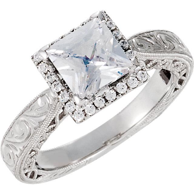 1,76 ct Prinses en Ronde Halo Echt Diamanten Trouwring Wit Goud 14K