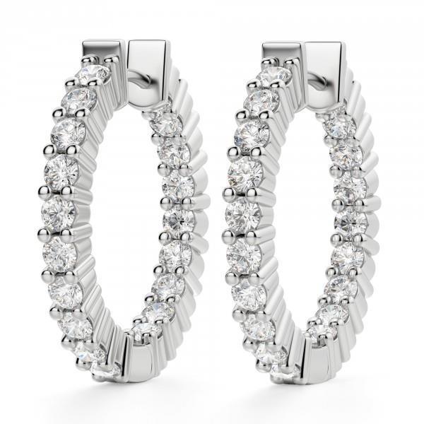 1.8 Ct Prong Set Ronde Diamant Hoop Earring - harrychadent.nl