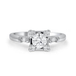 1.85 karaat ronde diamanten verlovingsring Prong set wit goud