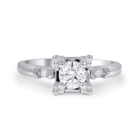 1.85 karaat ronde diamanten verlovingsring Prong set wit goud - harrychadent.nl