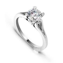 1.85 karaat ronde geslepen diamanten solitaire ring wit goud 14K Nieuw