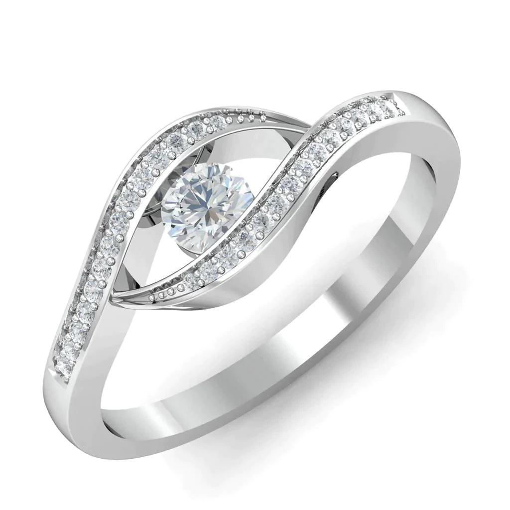 1,85 ct Spanning Als Ronde Echt Diamanten Trouwring Witgoud