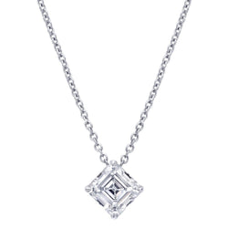 1 Karaat Asscher Echt Diamanten Halsketting Hanger Wit Goud 14K Vrouwen Sieraden