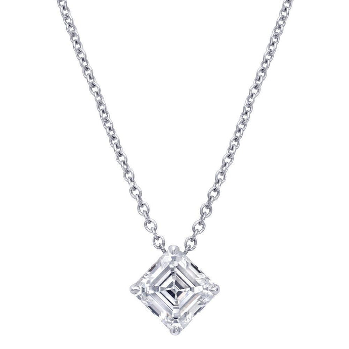 1 Karaat Asscher Echt Diamanten Halsketting Hanger Wit Goud 14K Vrouwen Sieraden