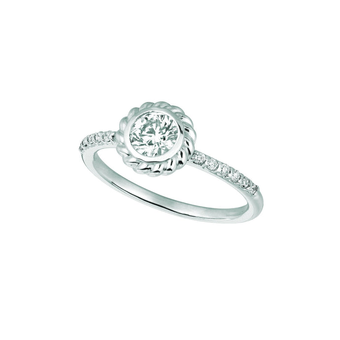 1 Karaat Echt Diamanten Halo Ronde Fancy Ring 14K Witgoud