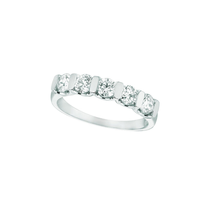 1 Karaat Echt Diamanten Halve Eeuwigheid Band 14K Witgoud Nieuw