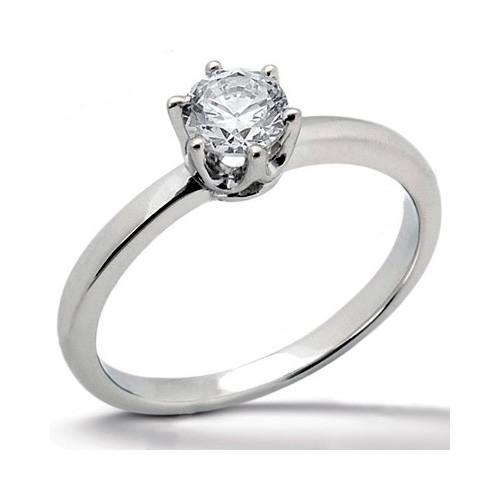 1 Karaat Echt Diamanten Solitaire Ring Wit Goud 14K