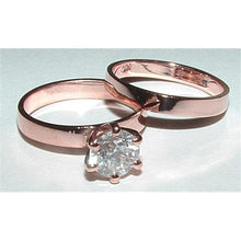 Afbeelding in Gallery-weergave laden, 1 Karaat Echt Diamanten Solitaire Verlovingsring Band Rosé Goud 14K
