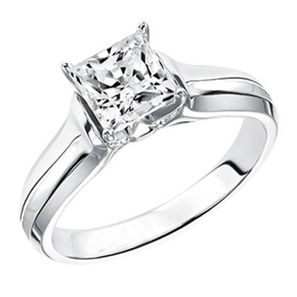 1 Karaat Fijne Solitaire Echt Diamanten Verlovingsring Wit Goud 14K